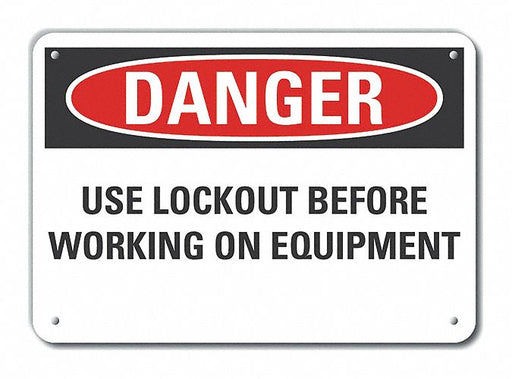 Alum Lockout Tagout Danger Sign 10x14in