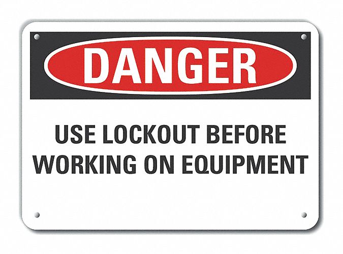 Lockout Tagout Danger Sign 10x14in Plstc