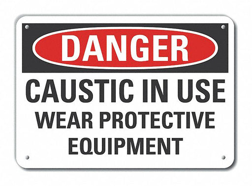 Alum Caustic Danger Sign 10x14in Alum