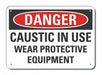 Caustic Danger Sign 7x10in Plastic