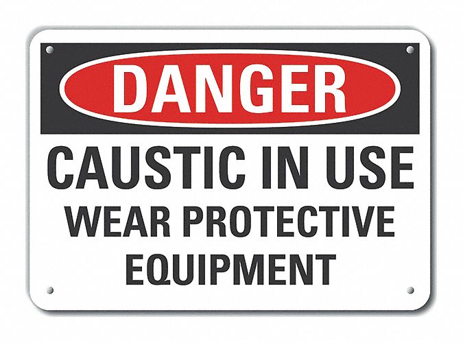 Caustic Danger Sign 7x10in Plastic