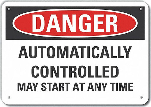 Danger Sign 7 in x 10 in Aluminum