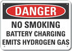 Alum No Smoking Danger Sign 7x10in Alum