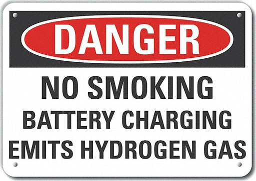 Alum No Smoking Danger Sign 7x10in Alum