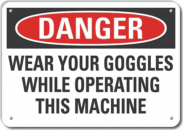 Alum Eye Danger Sign 7x10in Alum