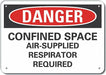 Rflct Confined Space Danger Sign 7x10in