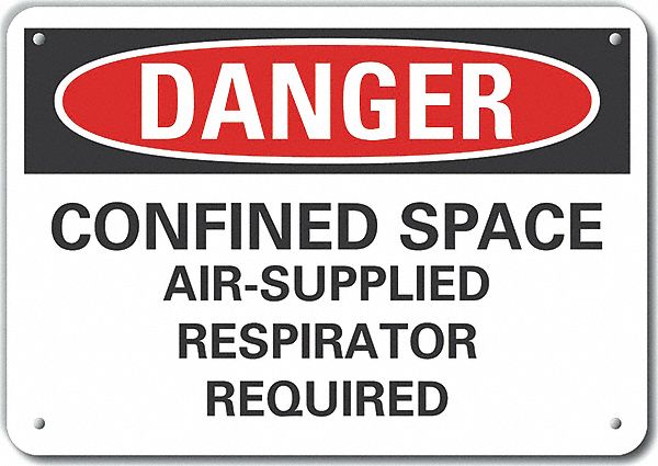Confined Space Danger Sign 10x14in Plstc