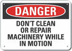 Rflct Mach Operation Danger Sign 10x14in