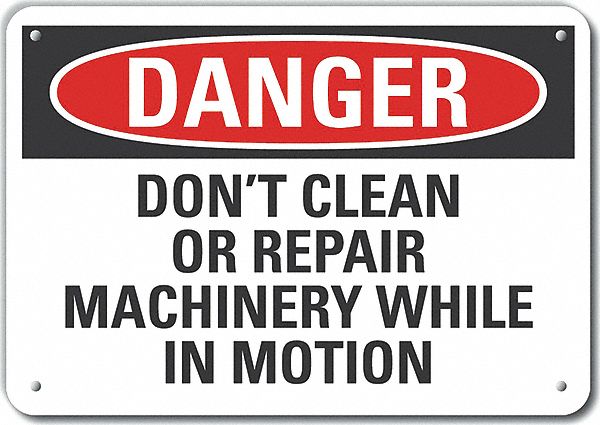 Machine Operation Danger Sign 10x14in