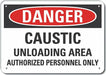 Alum Caustic Danger Sign 7x10in Alum