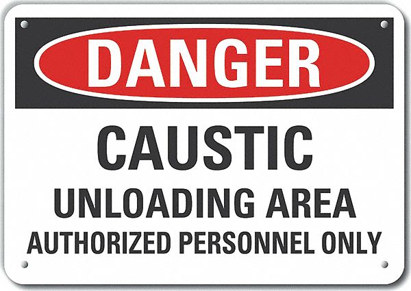 Alum Caustic Danger Sign 7x10in Alum