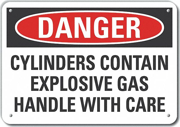 Rflct Cyl Handling Danger Sign 10x14in