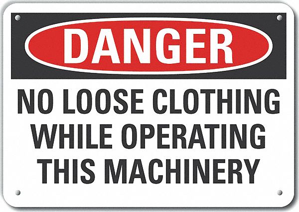 Rflct Mach Operation Danger Sign 10x14in