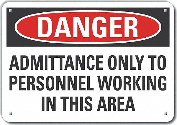 Rflctv Auth Person Danger Sign 10x14in