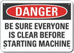Alum Stay Clear Danger Sign 7x10in Alum