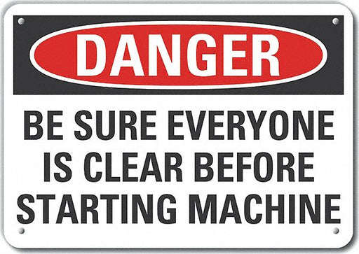 Alum Stay Clear Danger Sign 10x14in Alum