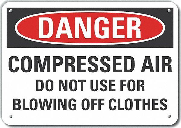 Compres Air Danger Sign 7x10in Plastic