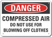 Rflct Compressed Air Danger Sign 7x10in