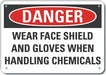 Eye Hand Danger Sign 7x10in Plastic