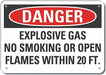 Alum No Smoking Danger Sign 10x14in Alum
