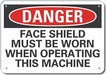 Alum Face Mask Danger Sign 7x10in Alum