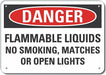 Flam. Liquid Danger Sign 10x14in Plastic