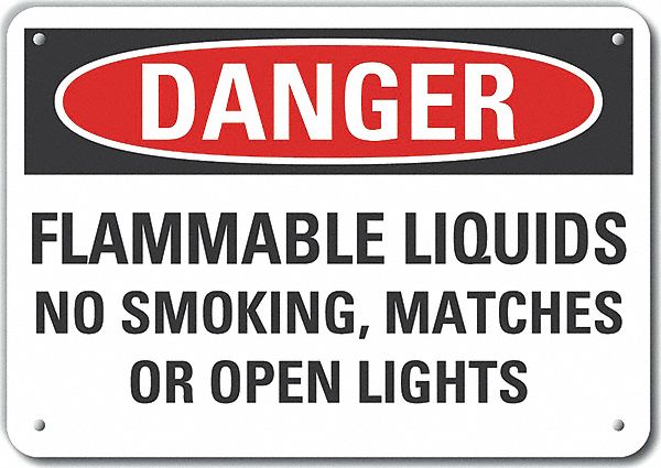 Flam. Liquid Danger Sign 10x14in Plastic