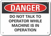 Rflct Mach Operation Danger Sign 10x14in