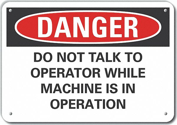 Rflct Mach Operation Danger Sign 10x14in