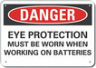 Plastic Eye Danger Sign 10x14in Plastic