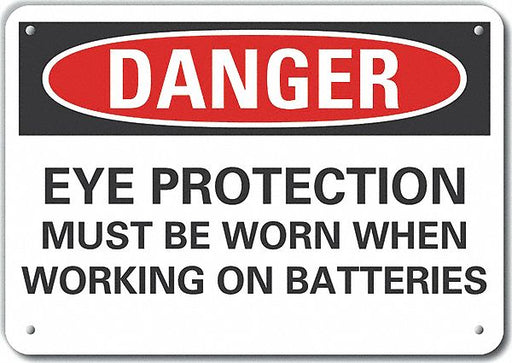 Alum Eye Danger Sign 10x14in Alum