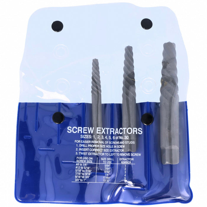 Screw Extractor Set 3pc HSS Tube