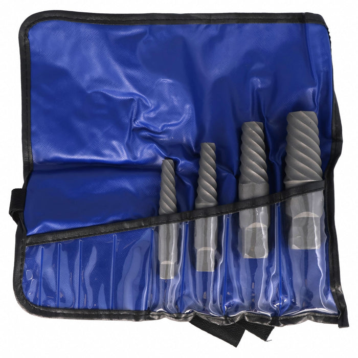 Screw Extractor Set 4pc HSS Wood Block