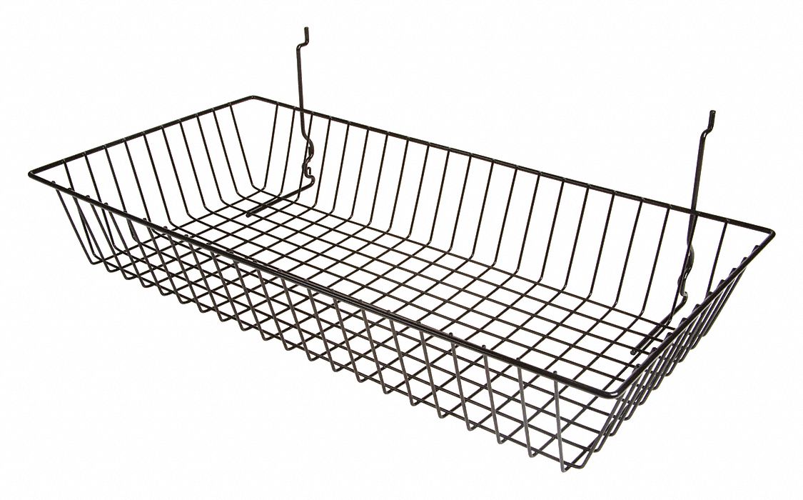 Grid Shallow Basket 24 x 12 Black PK6