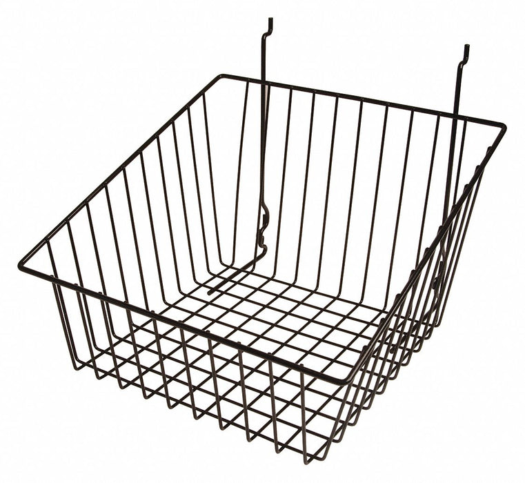 Grid Sloped Basket 12 x 8 Black PK6