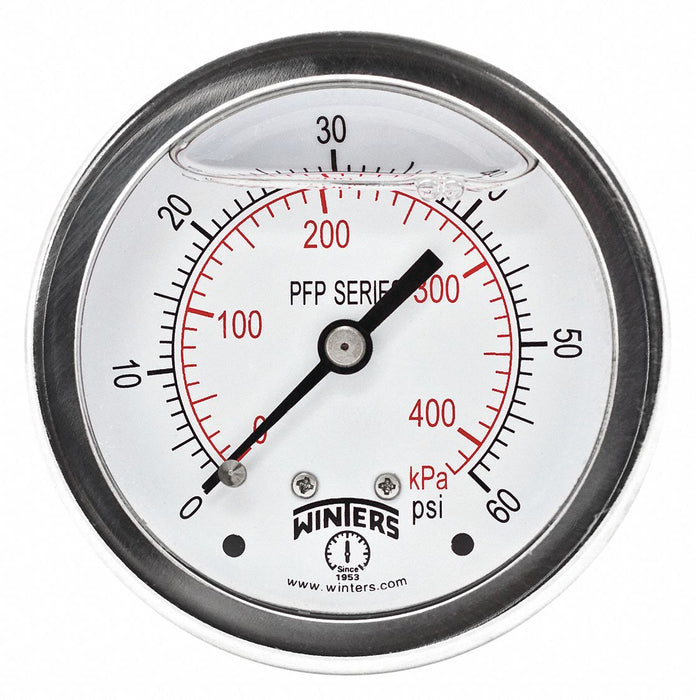 Filled Ss/Ss Gauge2.5 1/4 Cb 60 psi/Kpa