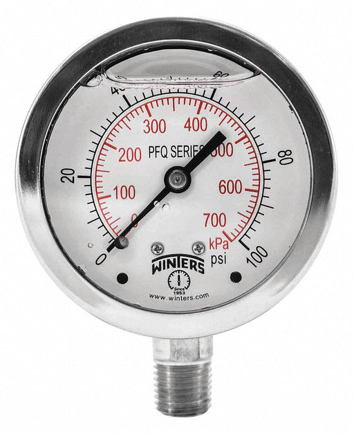 Qual. Ss/Ss Gauge 2.5 1/4 Lm 100 psi/Kpa