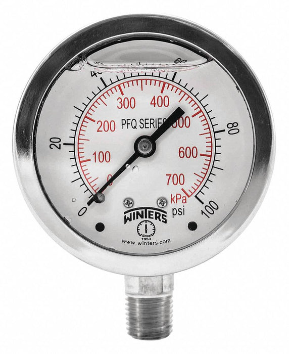 Qual. Ss/Ss Gauge 2.5 1/4 Lm 100 psi/Kpa
