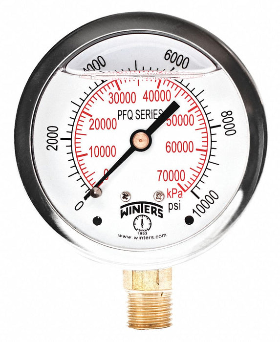 Qual Ss/Br Gauge 2.5 1/4Lm 10000Psi/Kpa