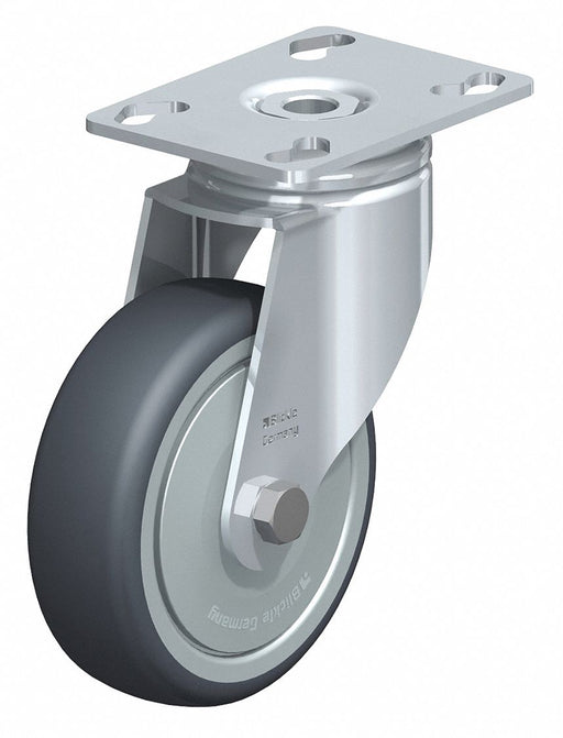 Plate Caster Swivel Rubber 5 3/8 H