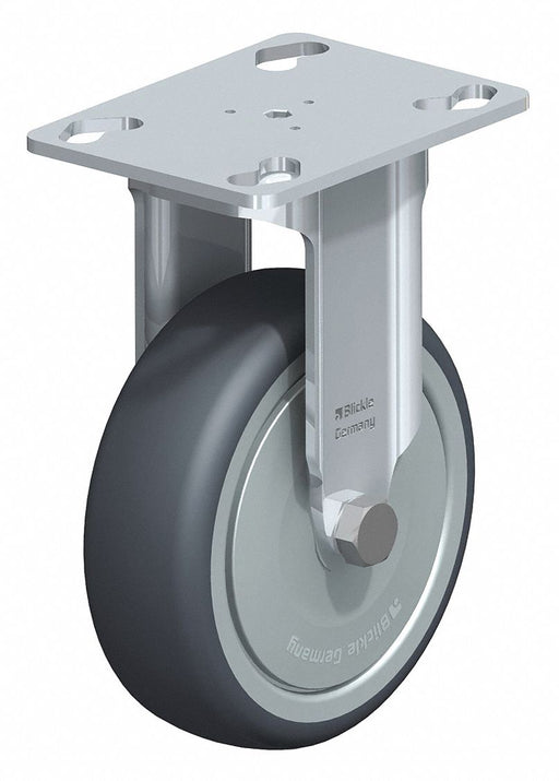Plate Caster Rigid Rubber 5 3/8 H