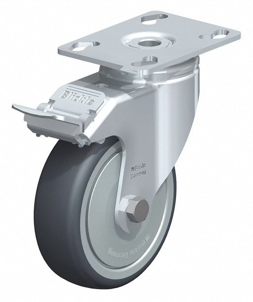 Plate Caster Swivel Rubber 5 3/8 H