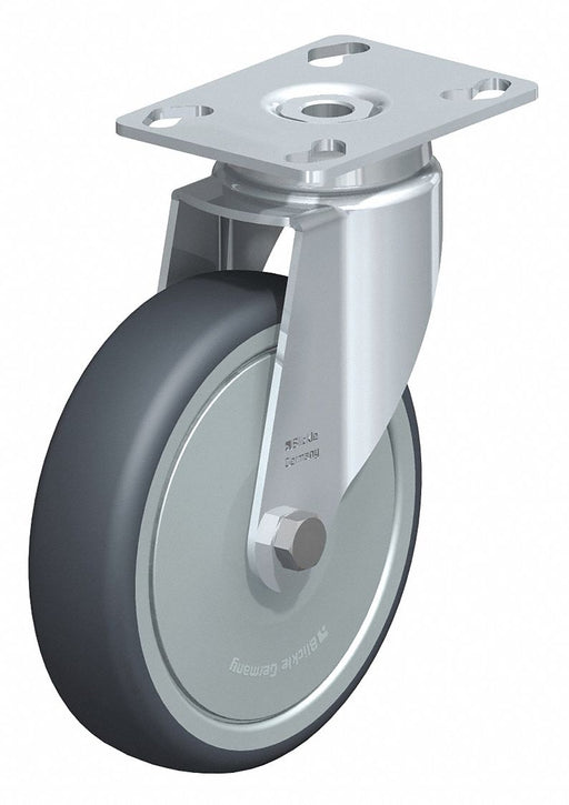 Plate Caster Swivel Rubber 6 5/8 H