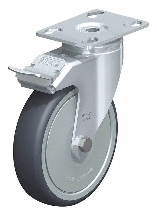 Plate Caster Swivel Rubber 6 5/8 H