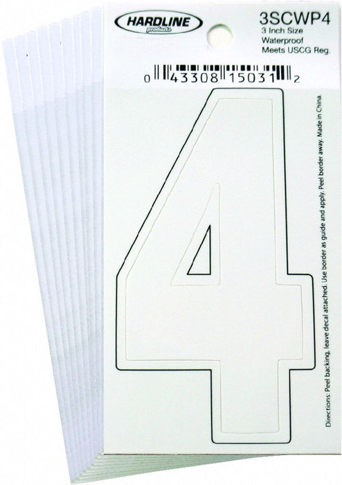 NumberLabel Vinyl 3inH 1-1/4inW PK10