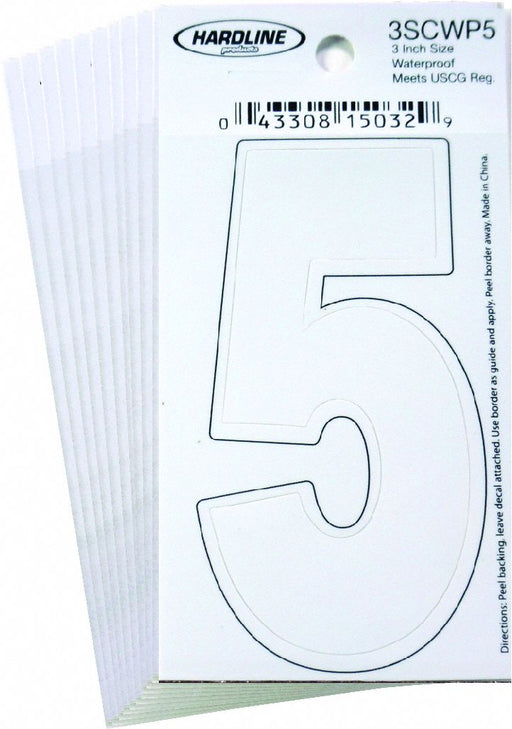 NumberLabel Vinyl 3inH 1-1/4inW PK10