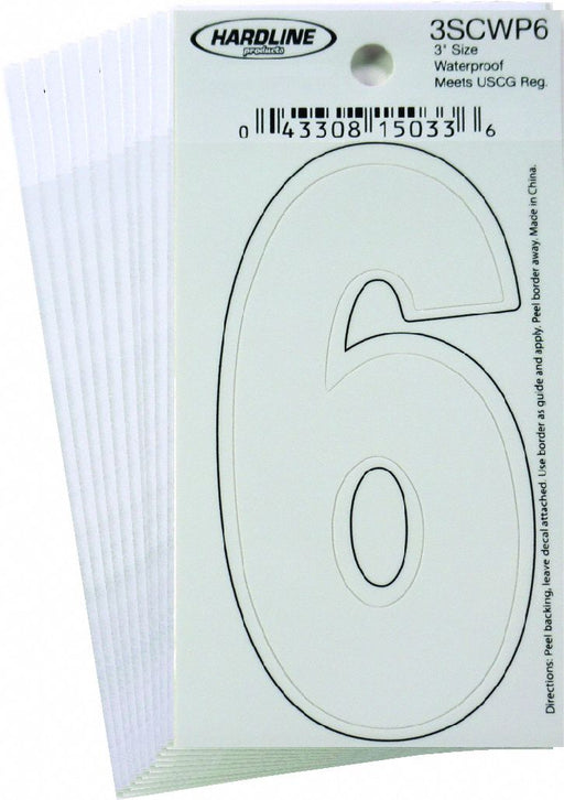 NumberLabel Vinyl 3inH 1-1/4inW PK10