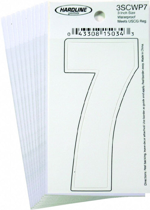 NumberLabel Vinyl 3inH 1-1/4inW PK10