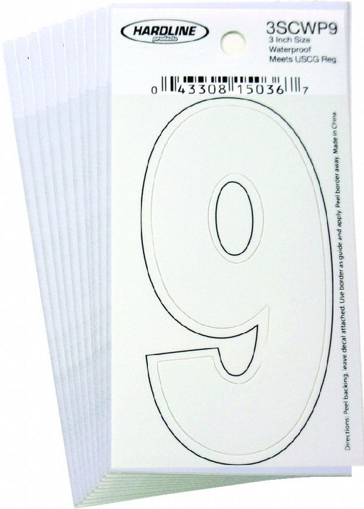 NumberLabel Vinyl 3inH 1-1/4inW PK10