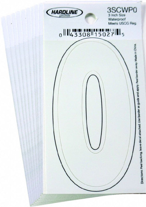 NumberLabel Vinyl 3inH 1-1/4inW PK10